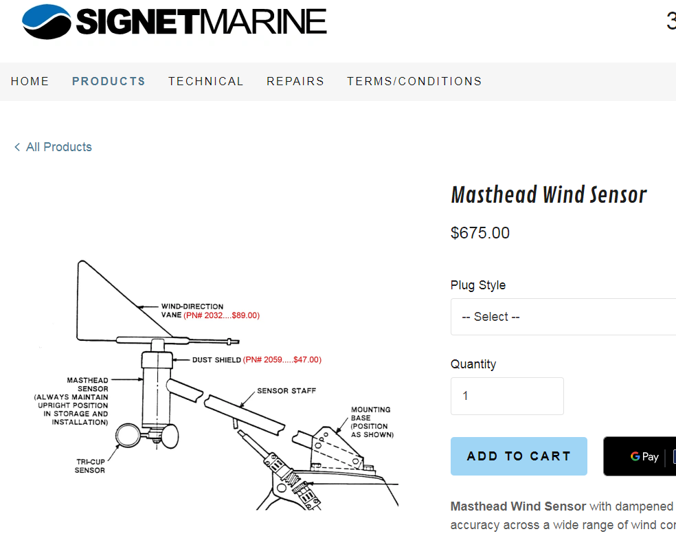 SL254 Wind Machine sticking vane and anemometer | Sailboat Owners Forums