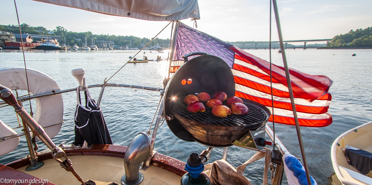Belfast harbor 72 F July 2019 Grilling peaches 1.jpg