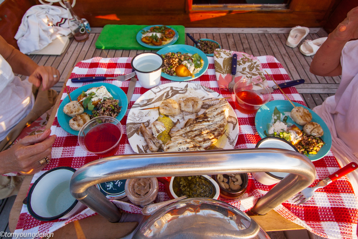 Belfast Harbor Grilled Halibut steaks and local diver scallops.jpg