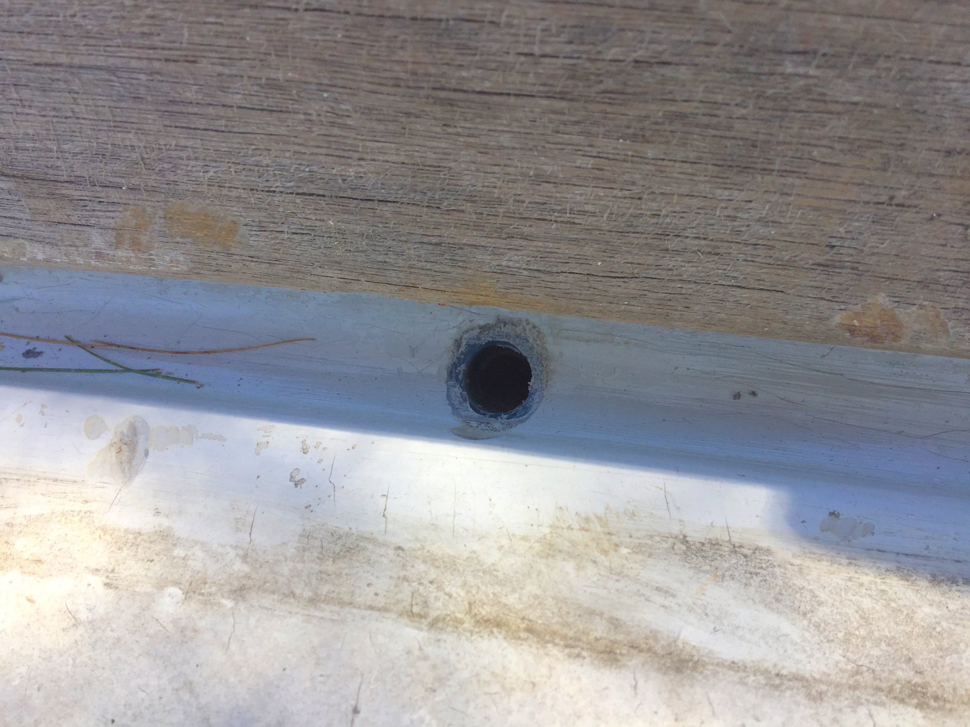 Drain in main gutter.JPG