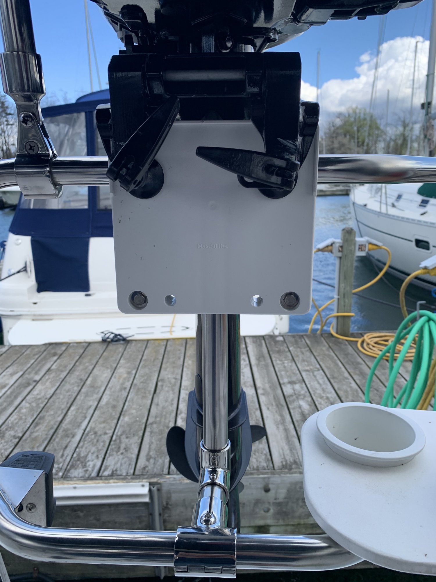 Outboard Motor Mount on Stern Pushpit - 2005 Hunter 36 | Sailboat ...