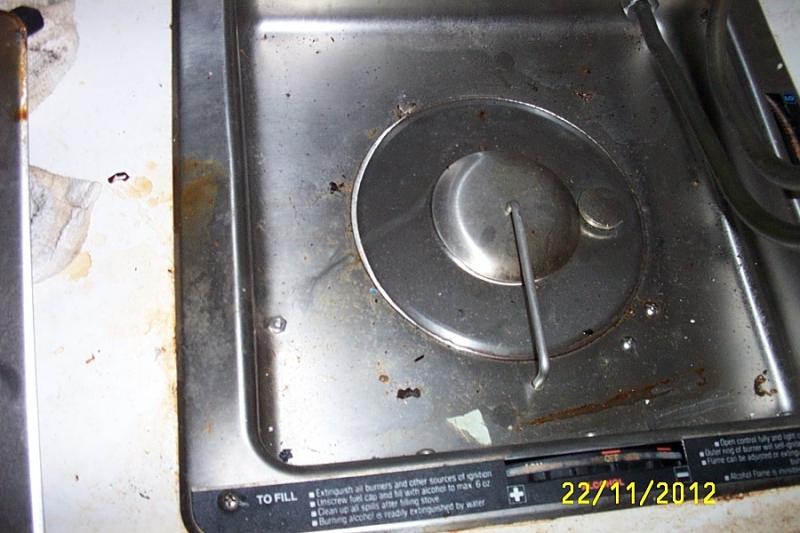 1. Stove alcohol covered