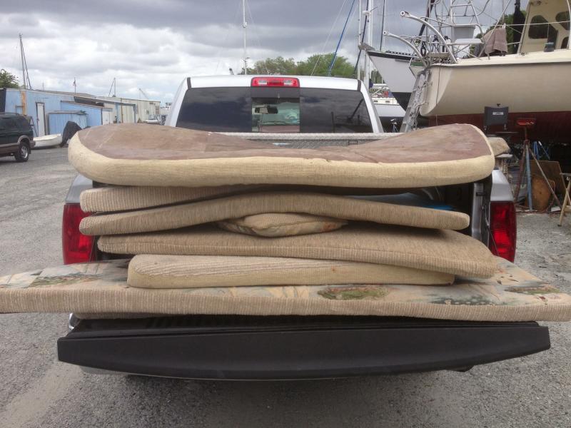 33 year old stinking cushions out of the boat