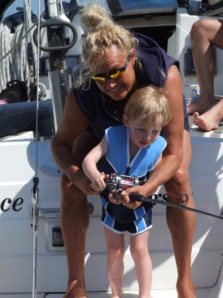 35s5 provides wonders for the smaller members of the family. Maleka fishing with Grandson Joshua. (2009)