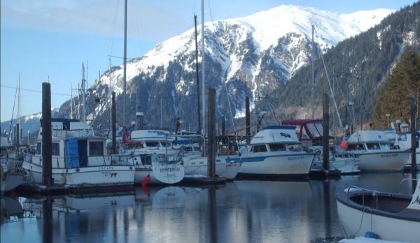 a nice view of mt juneau in the background