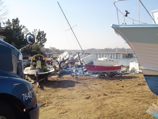 A pile up at the boat yard