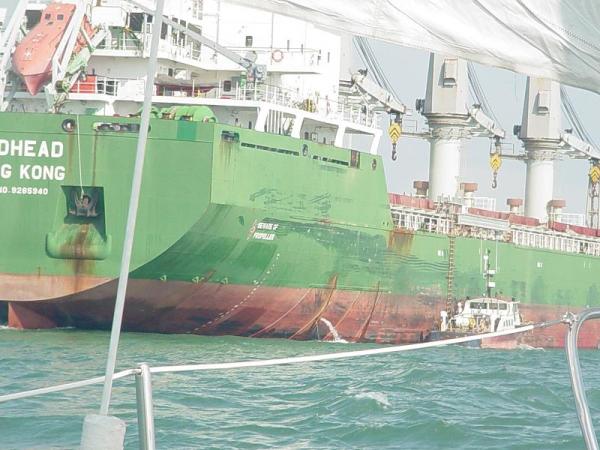 A salty taking on a river pilot as they passed us heading down channel in the St Mary's River.