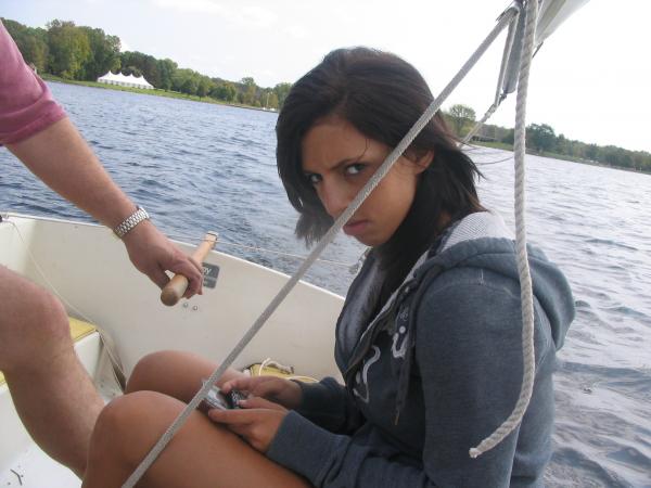 A slow sail day. My Bab'gal's not impressed. Asks why I didn't get a speedboat instead.  TGFTM! (Thank God for text messaging)-2008