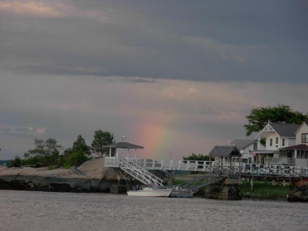 A sundog over the Thimble Islands on a chilly July Morning