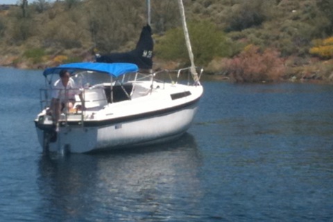 After launch, getting to the dock.