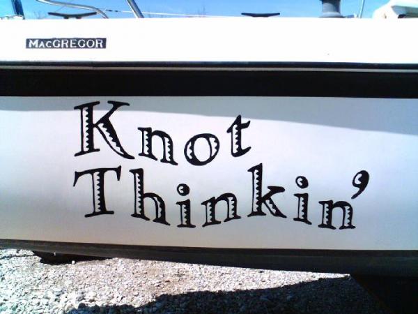 After many hours of hand lettering, she has a name: KnotThinkin