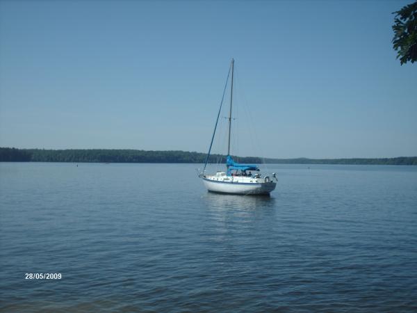 anchord off goat island.