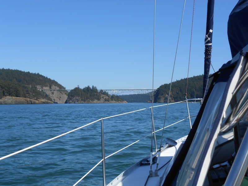 Approaching deception pass, whose nearly vertical current graph had us needlessly nervous.