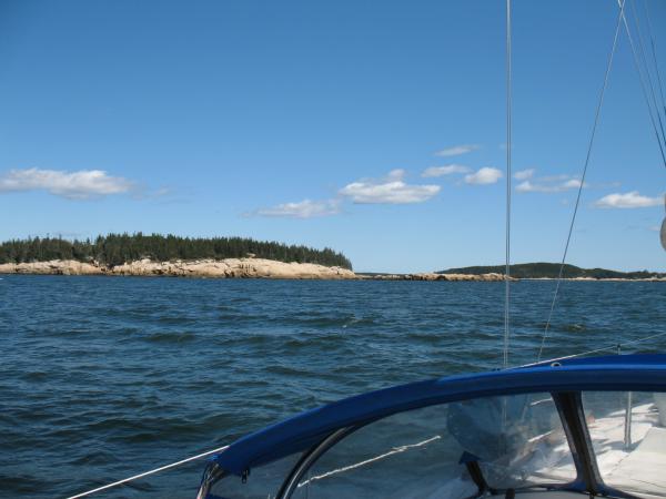 Approaching Hurricane Island.