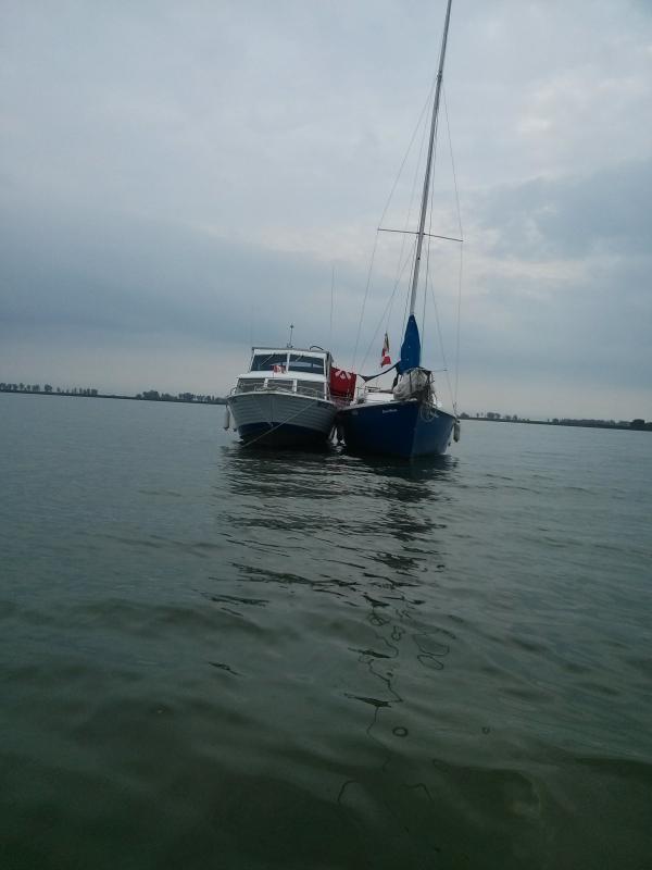 At anchor at Pottahawk,  Lake Erie August 2014