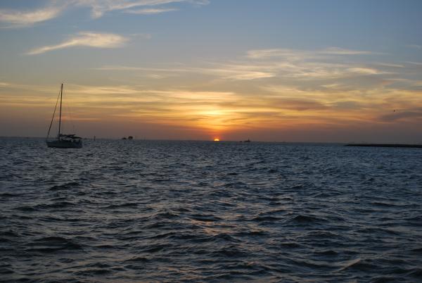 At anchor at Redfish Island