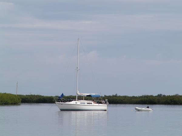 at anchor in Edgewater, FL