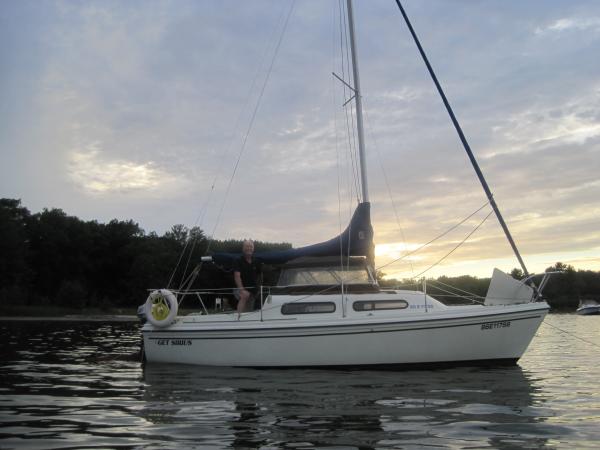 At anchor in Kilcoursie Bay, Parry Sound, Ontario