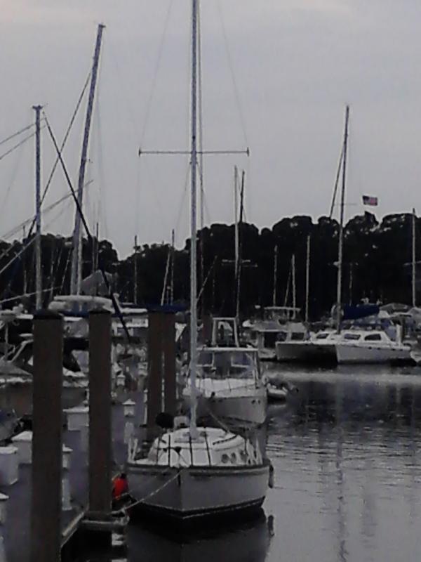 At slip in Norfolk. East Beach Marina, Little Creek