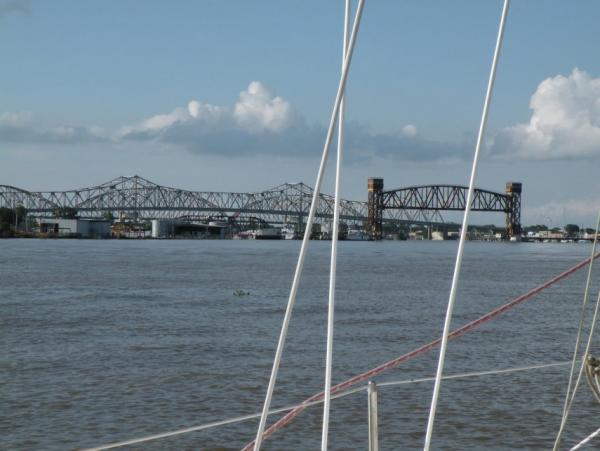 Atchafalaya River at Morgan City.  Those are the US Hwy 90, and old Southern Pacific Railroad bridges.