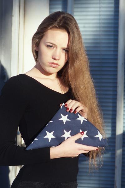 Avery with flag