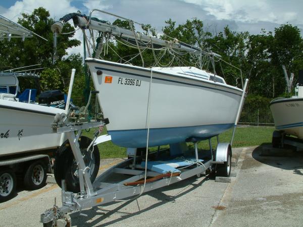 Back on the trailer after a Biscayne Bay sail. Time to decide..... well... it is my birthday.