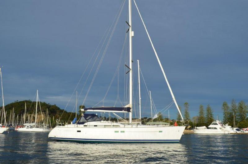 Beluga on her swinging mooring in Sydney hardour