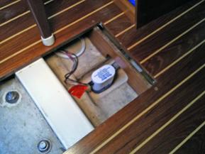 Bilge pump w/ integral float switch fits easily into the sump in the bilge.