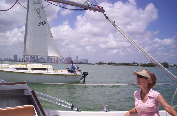 BISCAYNE BAY 2009 Donia Jaimie and MIAMI IN BACKGROUND