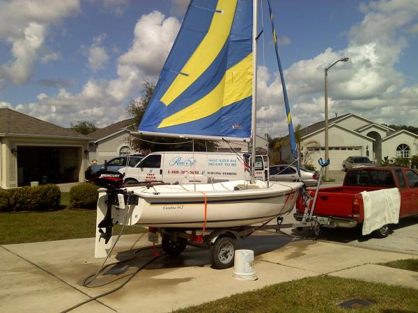 Boat shown on trailer