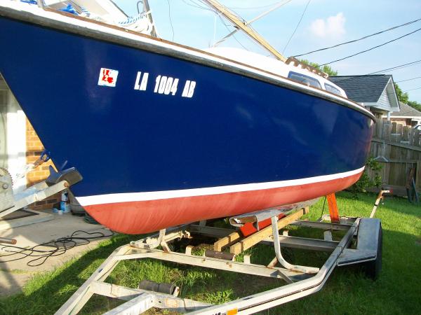 Boat with new boot stripe and bottom paint