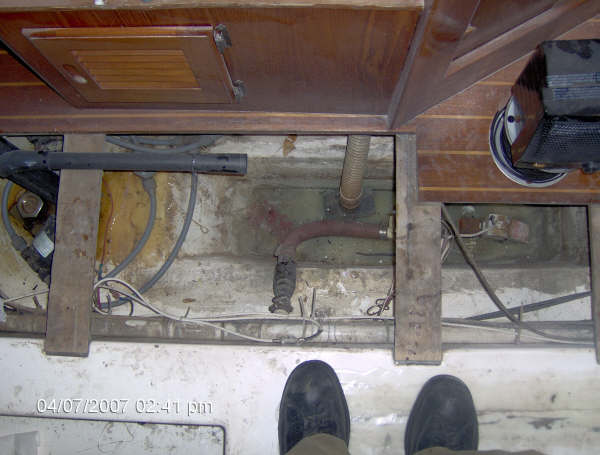 bolge area and floor ribs, with floor board removed