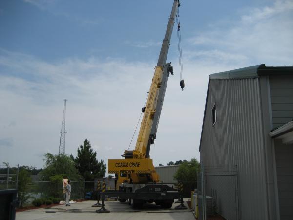 Boom truck reserved blowed a seal that morning and could not make the lift. Had to find another crane. Bill went from 400.00 to 700.00 in a hurry.