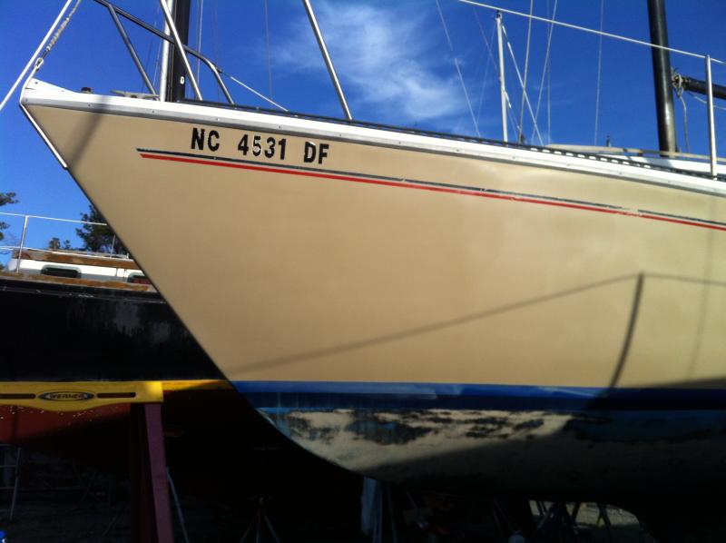 Buffing the hull and half through sanding the bottom 1