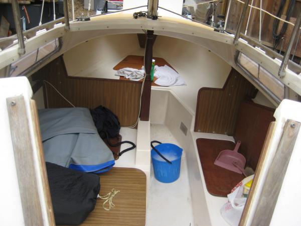 C22 001 wiping down the inside and getting ready to start on the cushions