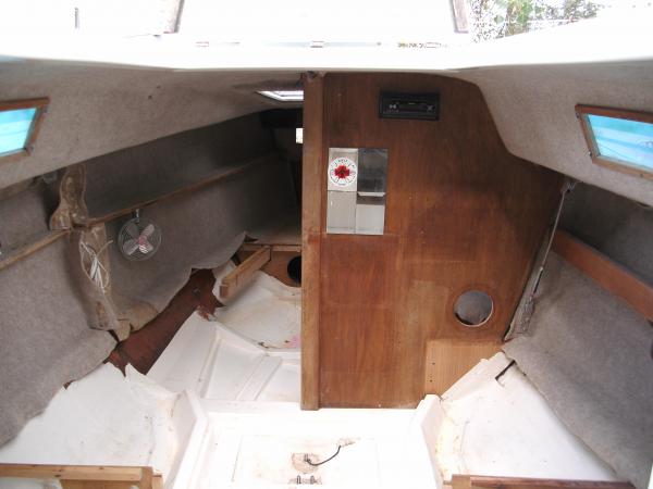 Cabin3 Companionway view of stripped cabin.