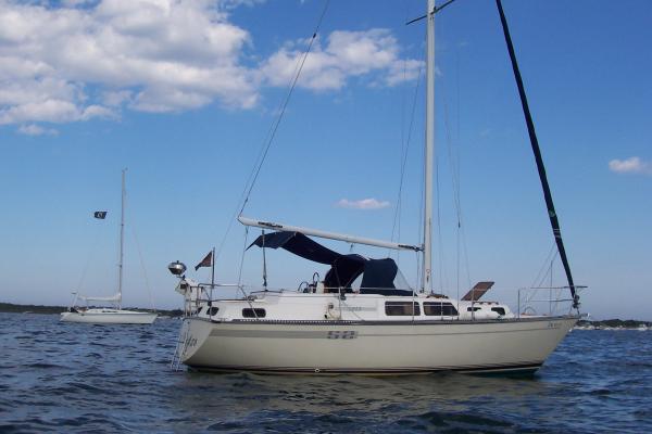 Calypso anchored at Tice's shoal in Barneget Bay