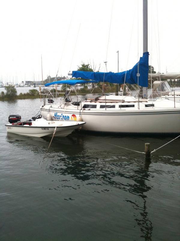 Cat 30 and Whaler dinghy