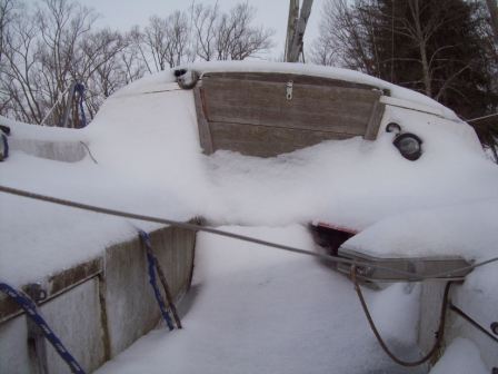 Cockpit, just under the snow is all ice.