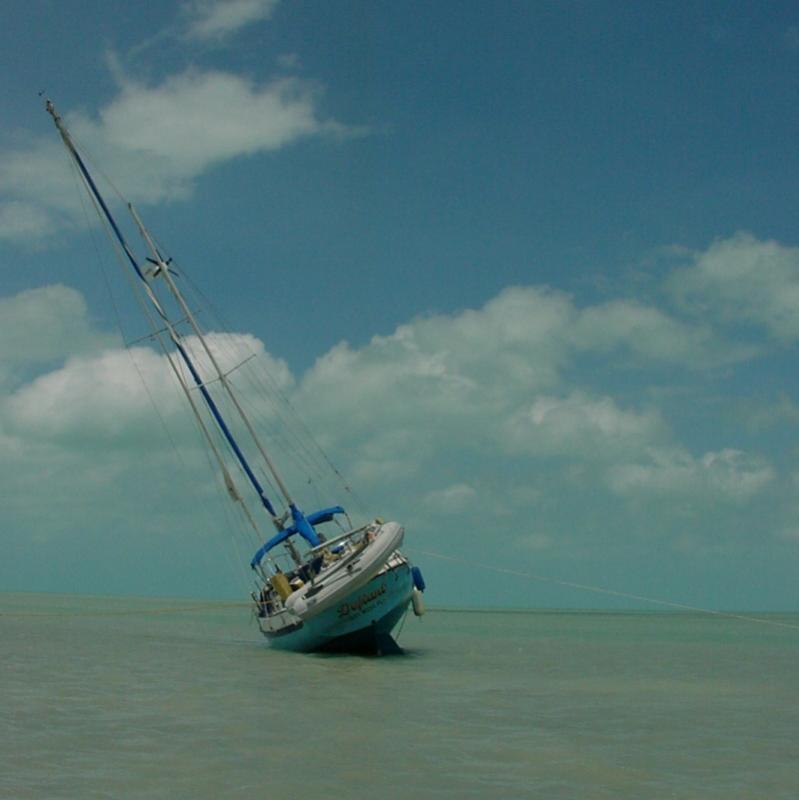 Companion cruiser, Defiant, made the same mistake. He was okay when tide came back.