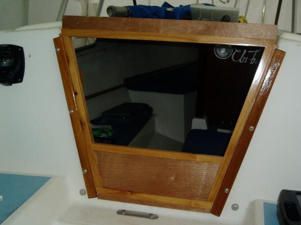 Companionway hatch all it needs is varnish and screen.