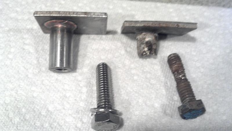 Comparison between the old and the new bolt and weldment