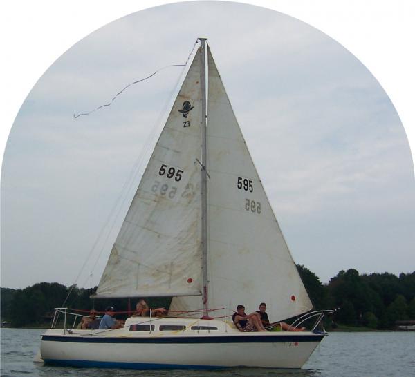 Coronado 23' before restoration.  She took on about 30 gallons/day.