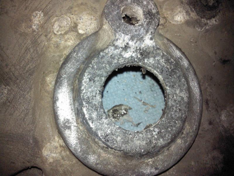 corrosion around shaft opening