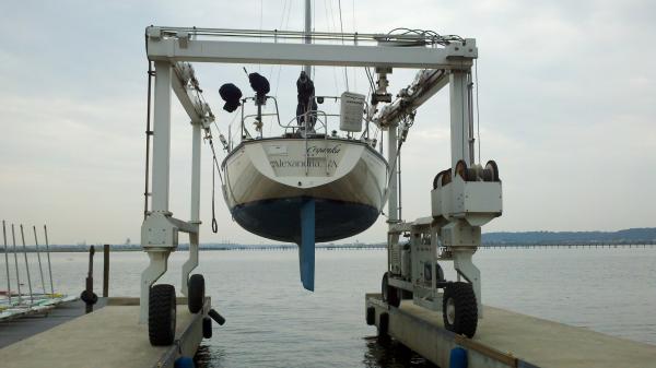 Cyganka on launch (Washington Sailing Marina)