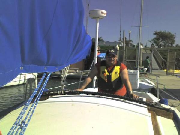 Dad on Leo Robbins at Ventura Sailing School