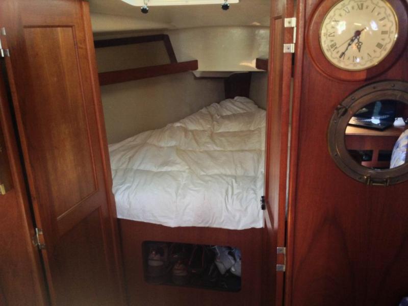 Double door access to v-berth