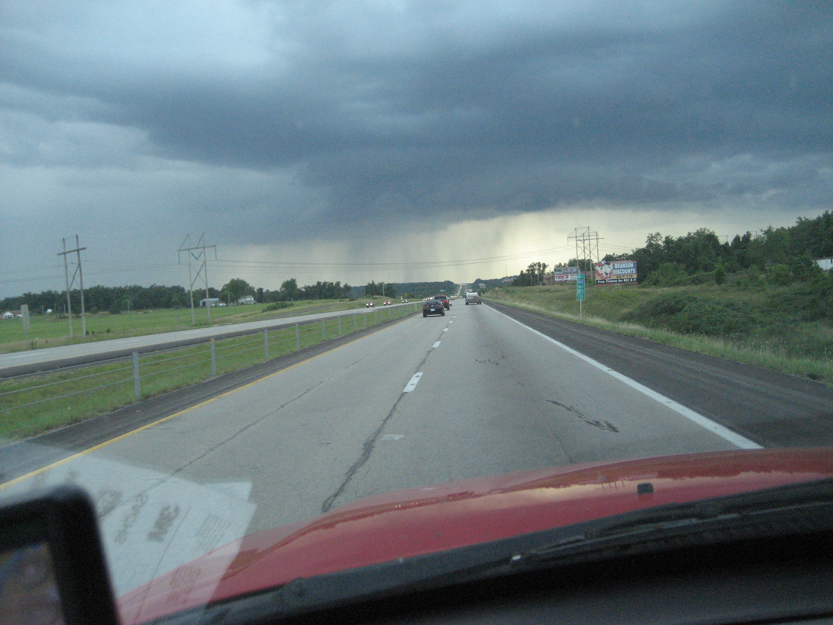 Down pours and high winds just before getting to Tulsa.