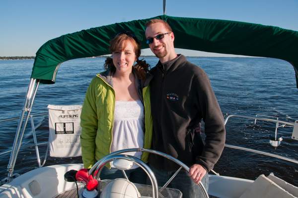 Emily and I at the helm