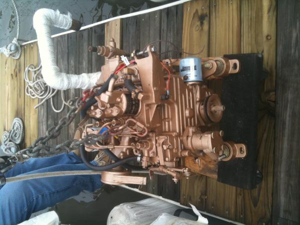 Engine sitting on dock